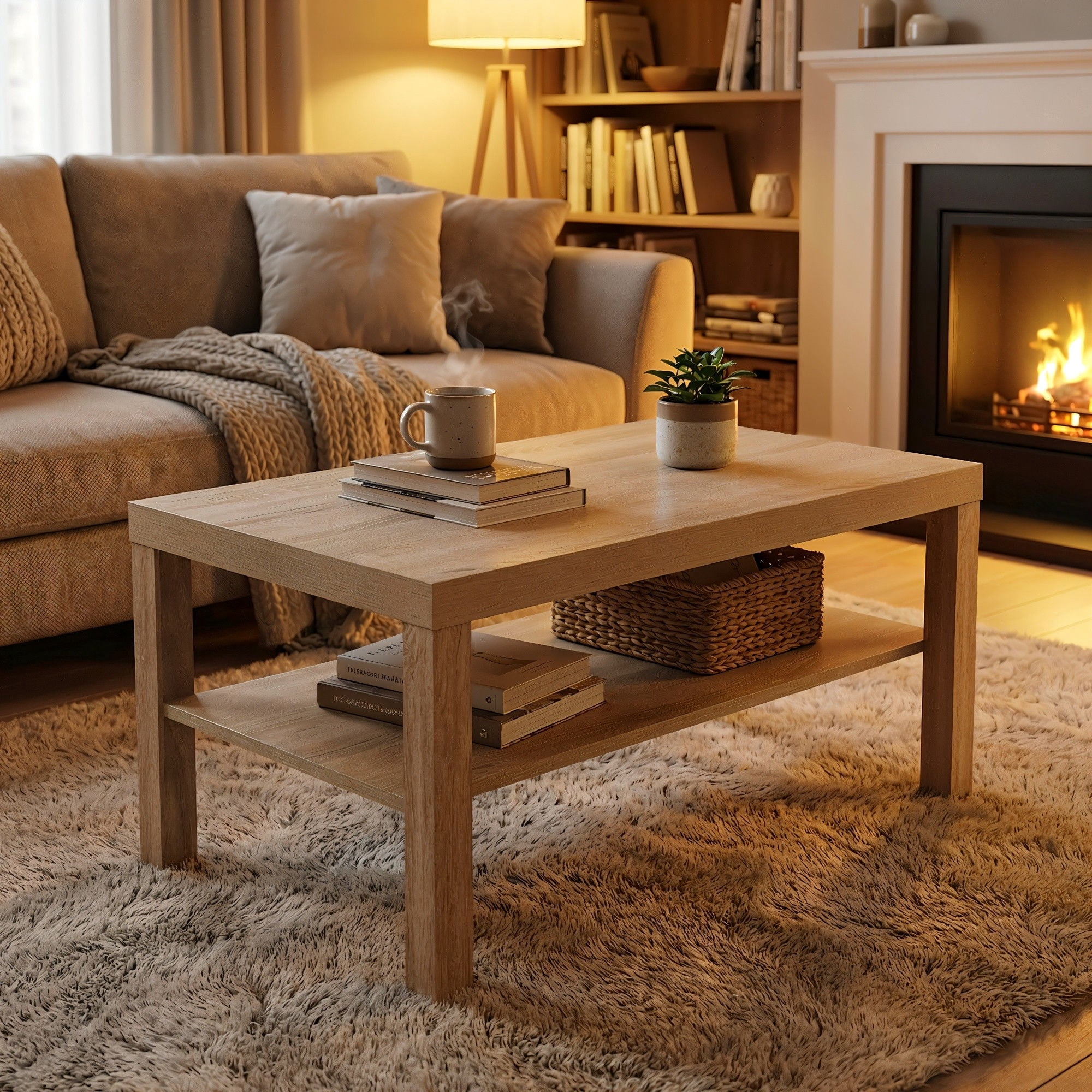 Mainstays - Mesa Centro Axis 90X45 Cm Natural