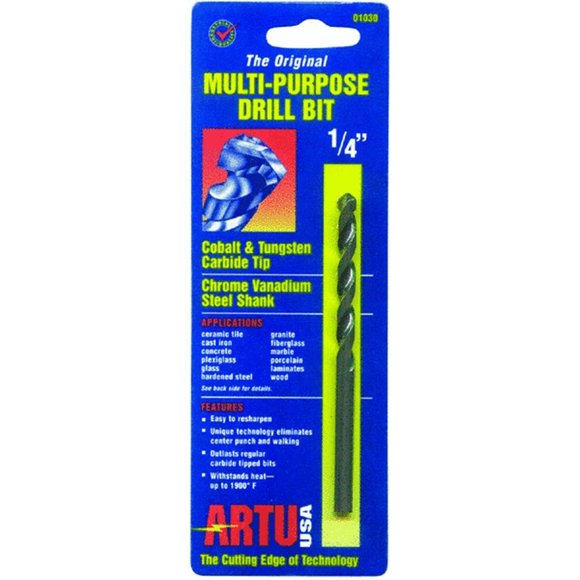 Broca ARTU-USA, 1/4 pulgadas x 10,5 cm, multiusos