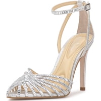 Zapato De Tacón Jessica Simpson Paveri Plateado Con Tiras, Talla 8.5