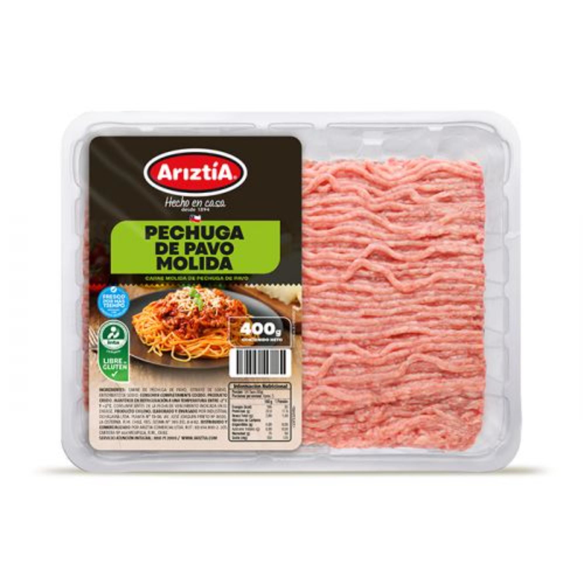 Carne Molida De Pechuga De Pavo Envasada 400 g Ariztia