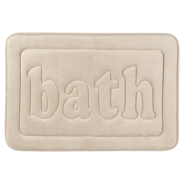 Alfombras de baño de espuma viscoelástica REGALWOVEN, alfombra de baño suave con fondo antideslizante, absorbente de agua, secado rápido, alfombra de baño color caqui 16" x 24"