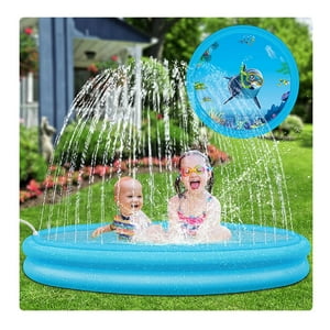 Total Click - Piscina Inflable Lanza Agua Redonda 120X30Cm Azul Infantil