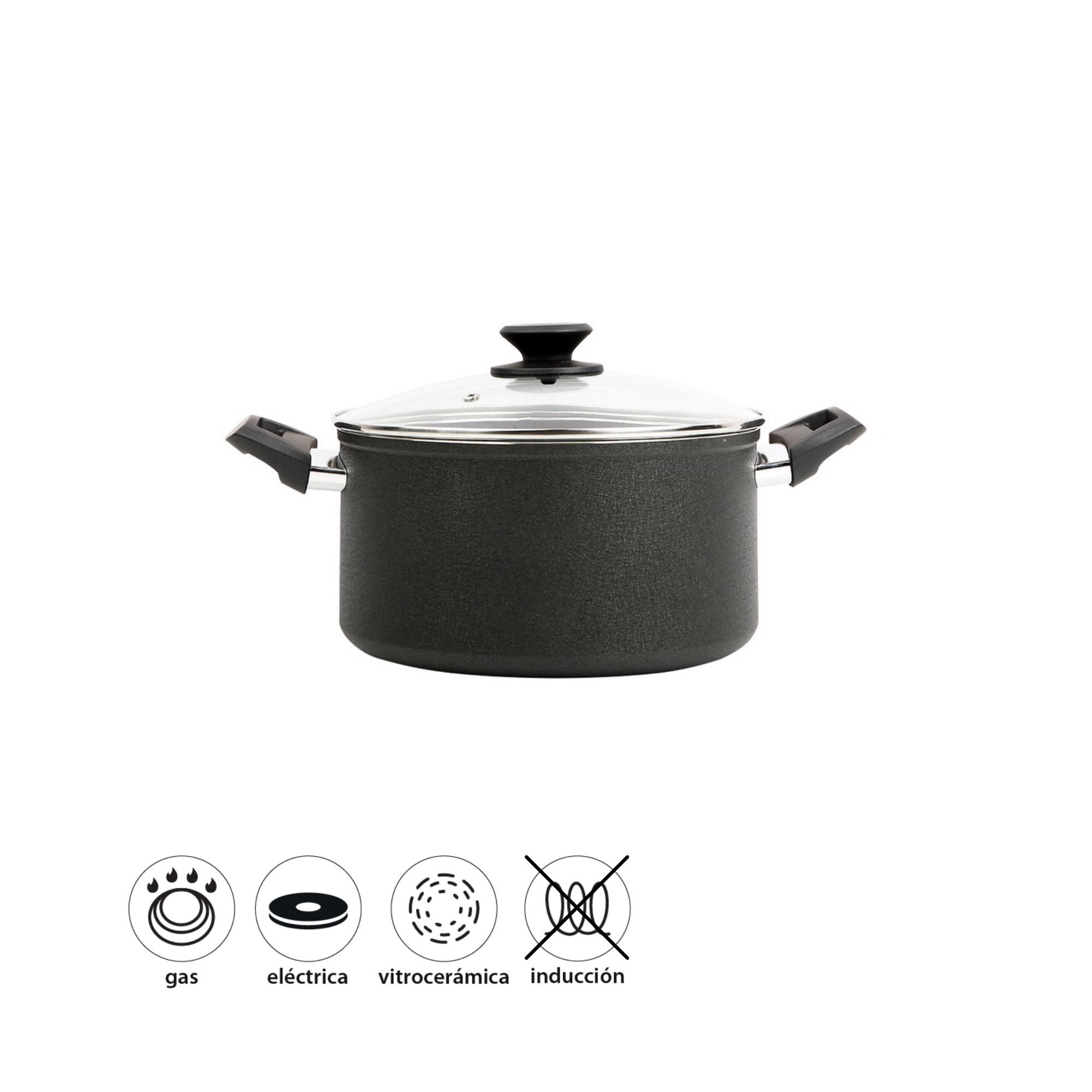 Mainstays - Olla 24cm (5,6l) Crispy Forjado Antiadherente 1 Piezas