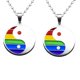 thumbnail image 2 of Collar colgante de yin yang de acero inoxidable 2 piezas para regalo de orgullo gay lésbico, 2 of 5