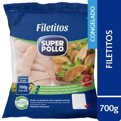 Pollo Filetitos Congelados 700 G Super Pollo