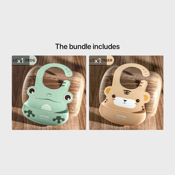 Acridine Cute 0-6 Years Old Baby Eating Bib Baby Three-dimensional Bib Baby Silicone Rice Pocket Children Waterproof Wash-free Super Soft Bib