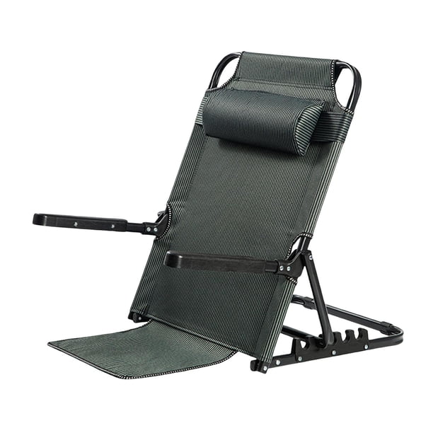 Respaldo De Cama De Elevación Plegable Para Adultos ángulo Ajustable Respaldo Acero Grande 7 Engranajes Reposabrazos Textura Verde