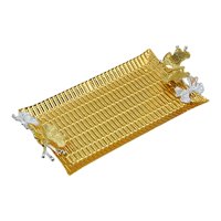 Magideal - Bandeja De Metal Para Frutas, Decoración Para Guardar Cosméticos, Plato Para Servir Antiguo, Liviano, Plato Para Servir Dulces Para La Encimera, Comid S