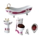 thumbnail image 5 of Juego De Baño De Accesorios Para Casa De Muñecas De 5 Piezas Para Decoración De Habitación Blanco Y Rojo, 5 of 5