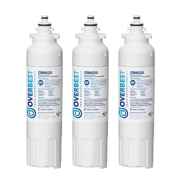 Filtro de agua para refrigerador Overbest ADQ73613401, paquete de 3