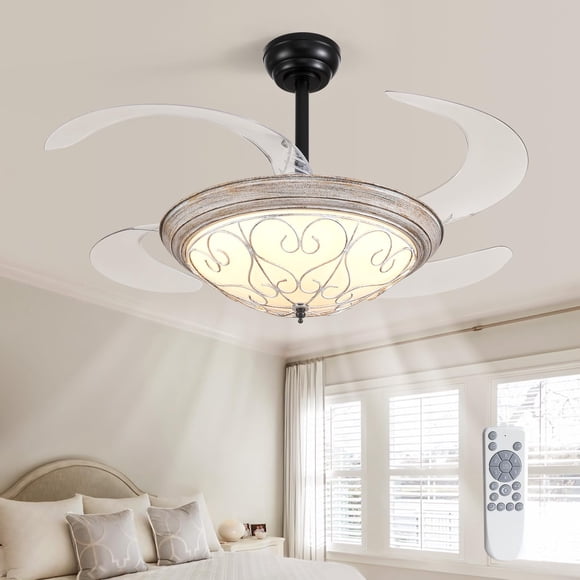 Ventilador de techo APBEAMLighting 100 cm blanco con control remoto LED