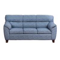 Muebles América - Sofá Ivannia 3 Cuerpos Lino Sidelli Azul Petróleo