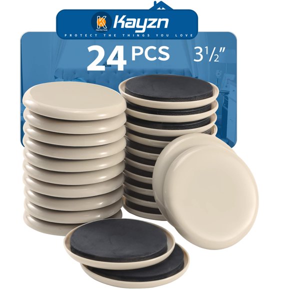 Deslizadores para muebles Kayzn, paquete de 24, 9 cm, pads de alta resistencia