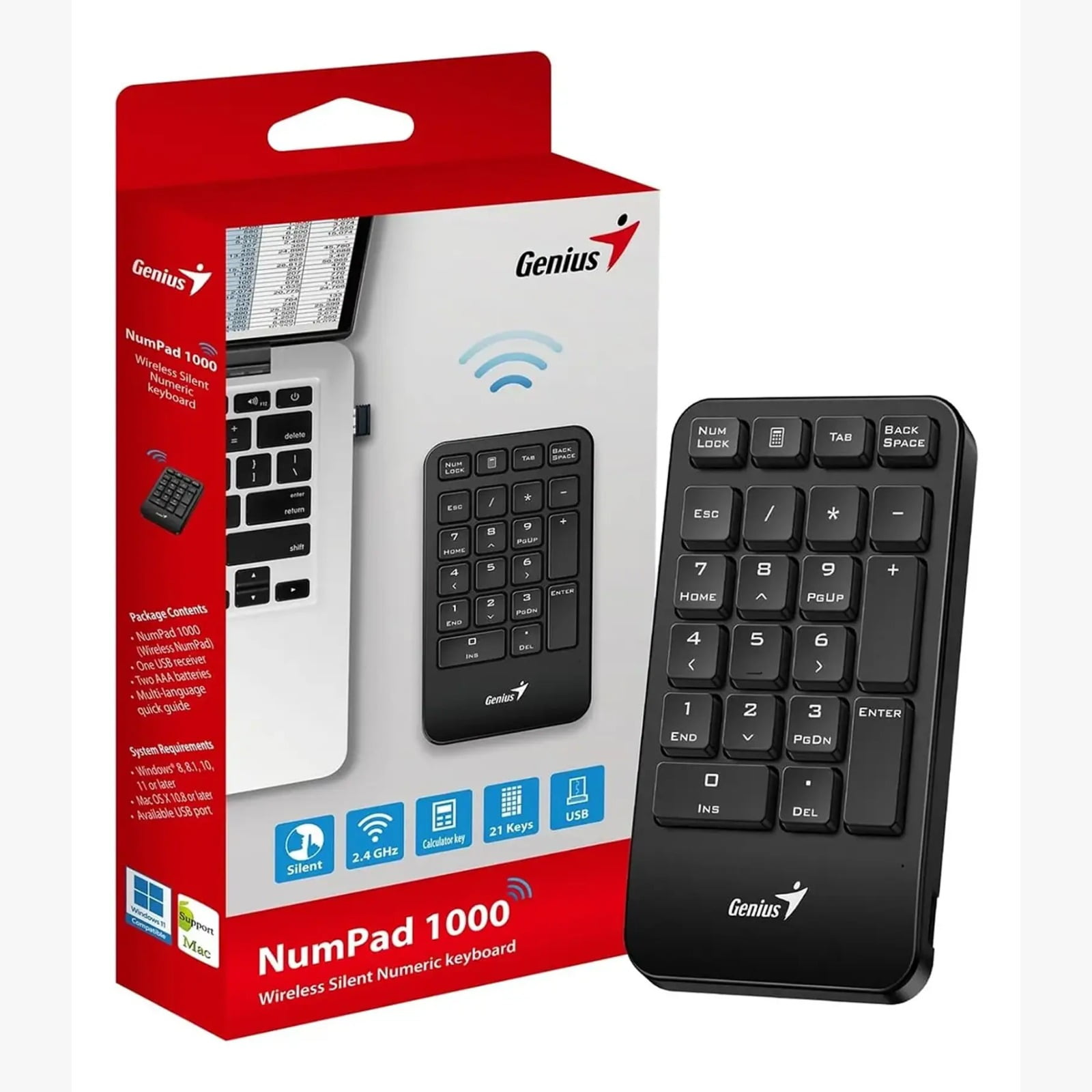 Genuis - Teclado Genius Num Pad 1000 Usb Negro Idioma Español Latinoamérica