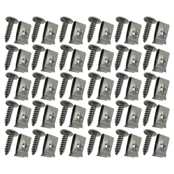 30 Uds. Clips Y Tornillos Tipo U De Retención De Metal Para Cubierta De Plástico De Motocicleta Y Coche M4X12