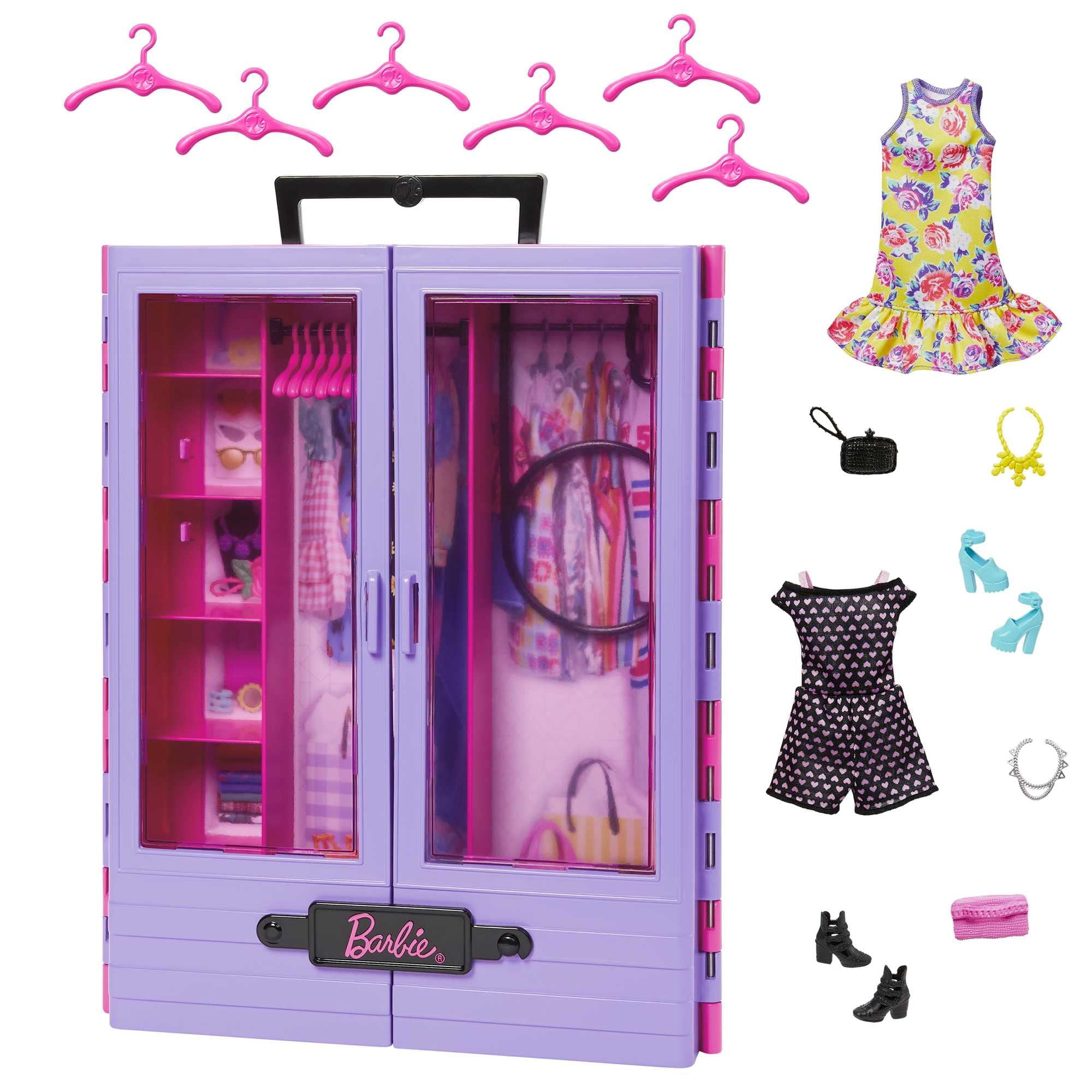 Armario De Almacenamiento Barbie Fashionistas Ultimate Con 6 Perchas