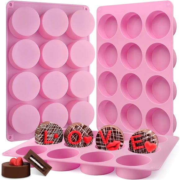 Moldes redondos Actvty para galletas cubiertas de chocolate, 3 piezas, 12 cavidades
