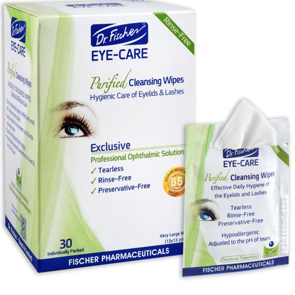 Toallitas para párpados Dr. Fischer, purificadas, no irritantes