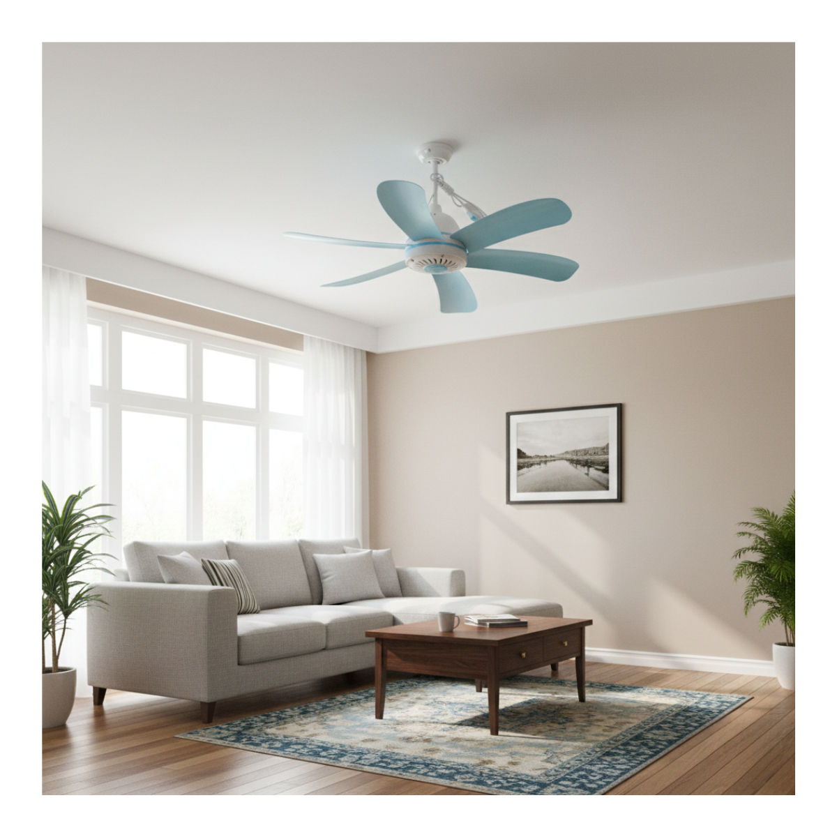 Genérico - Ventilador Techo 5 Aspas Colgante Velocidad 25W Fácil De Instalar