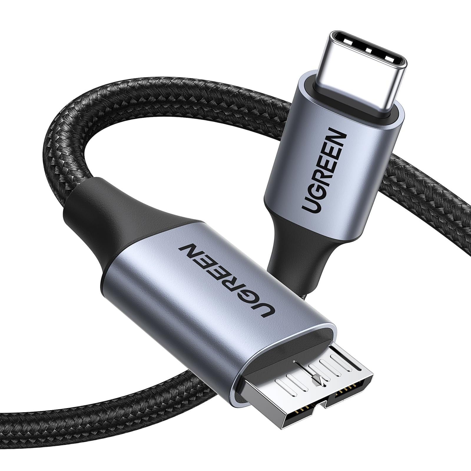 Cable Ugreen Micro B A Usb C De 10 Gbps Y 0,5 M Para Disco Duro