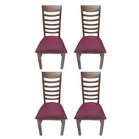 Koliat - Pack 4 Sillas Nemesis Nogal Tapiz Burdeo