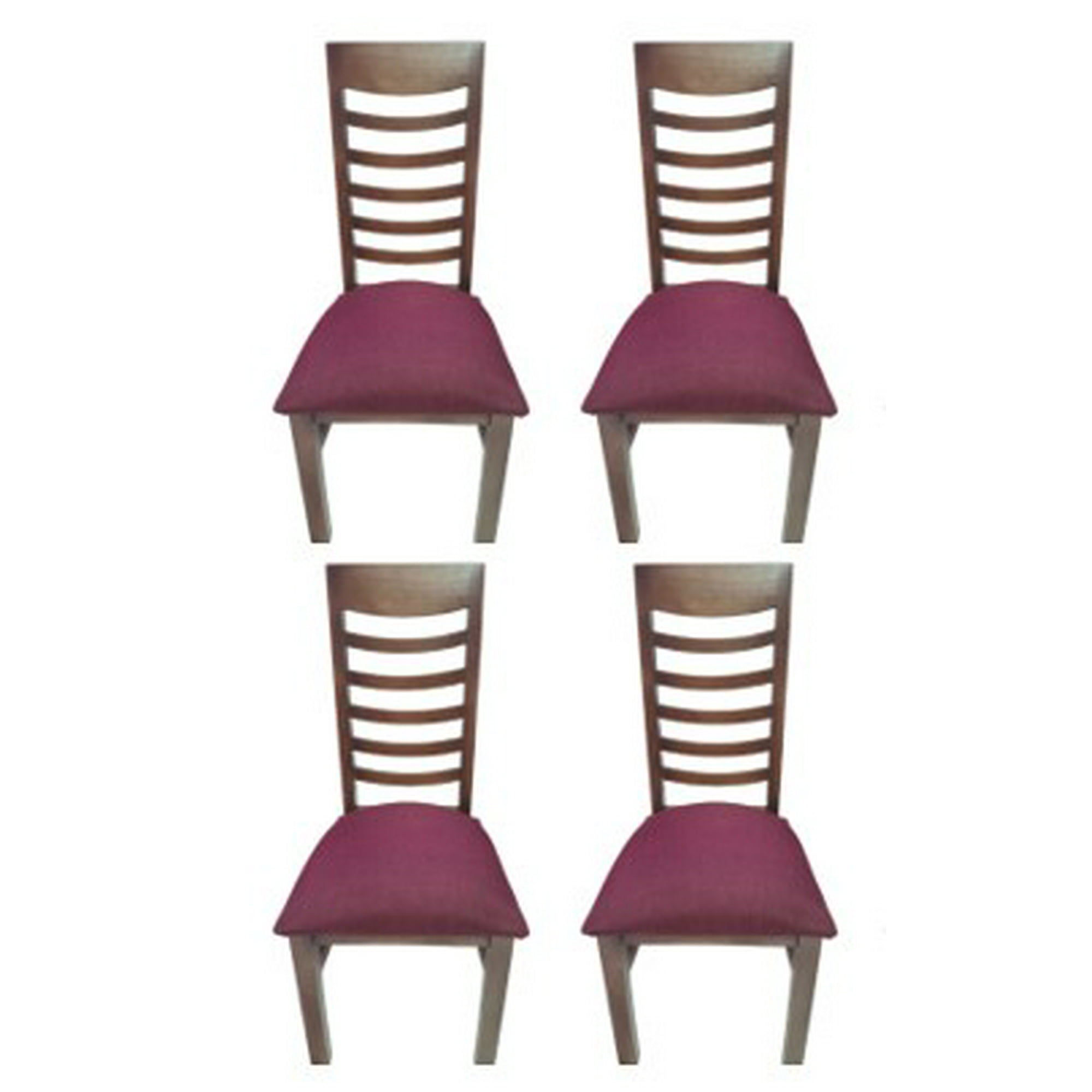 Koliat - Pack 4 Sillas Nemesis Nogal Tapiz Burdeo