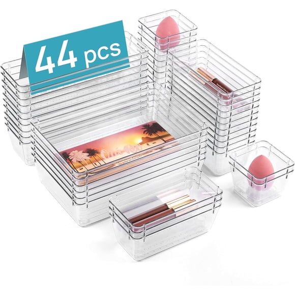 Vtopmart 44 piezas: set de organizadores transparentes para cajones