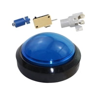 Magideal - Botón Pulsador Led De 100 Mm, Con Accesorios De Microinterruptor Interruptor De Botón Pulsador Led, Kit Led De Bricolaje Para Repuestos De Piezas De , Azul