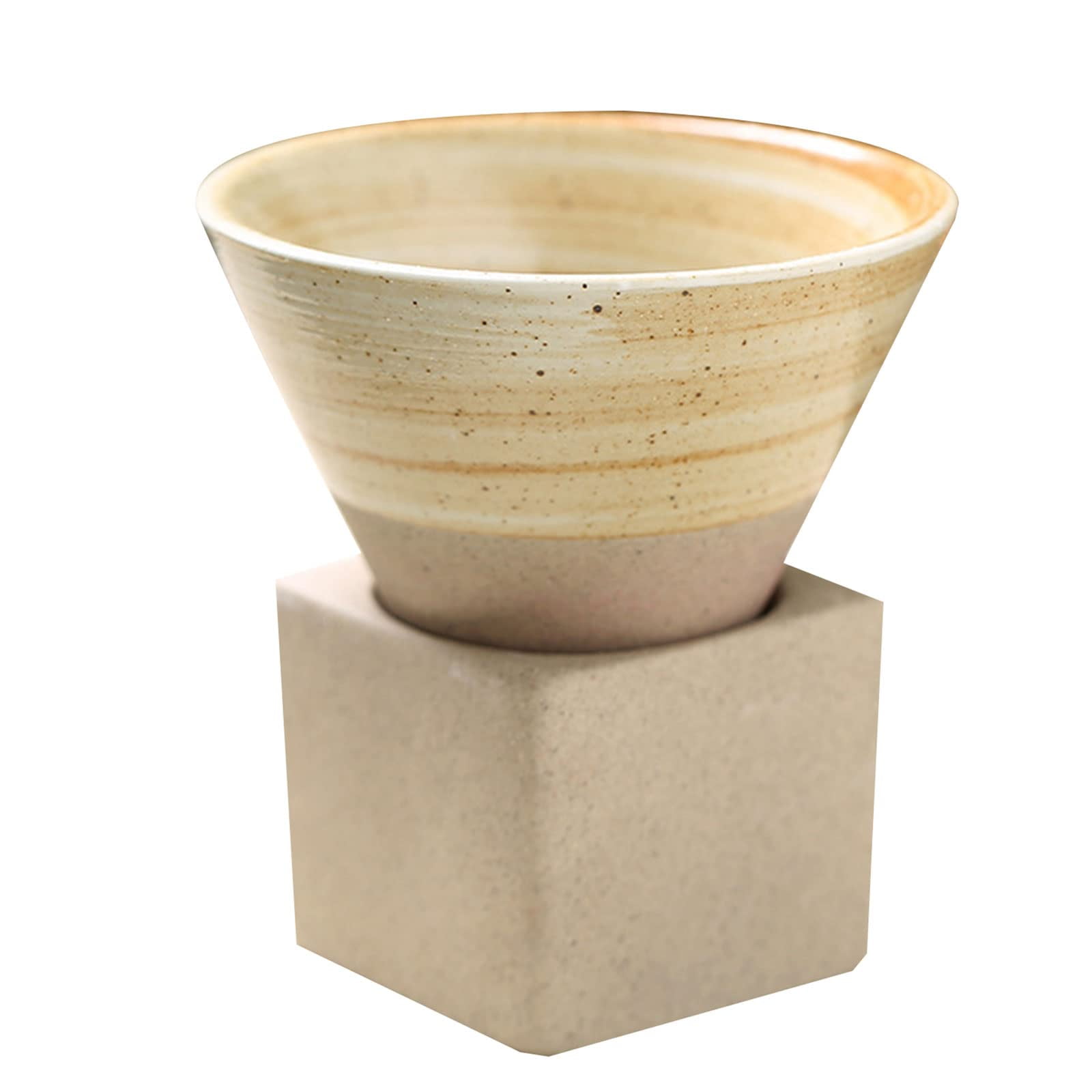 Xusx111 - Taza De Café De Cerámica Gruesa Con Base, Taza De Porcelana Con Forma De Cono Triangular Creativa De 200ml, Taza De Té De Cerámica Para Café Té Latte Yogur Batido (beige)