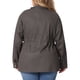 thumbnail image 4 of GRACE & GRANDEUR Chaquetas para Mujer Tallas Grandes con Cordón en la Cintura, Abrigos Anorak de Manga Larga con Bolsillos 6X Gris, 4 of 8
