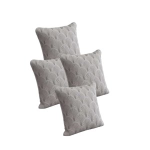 Genérico - Pack De 4 Fundas De Cojin Serie Abanico 45X45 Cm Gris