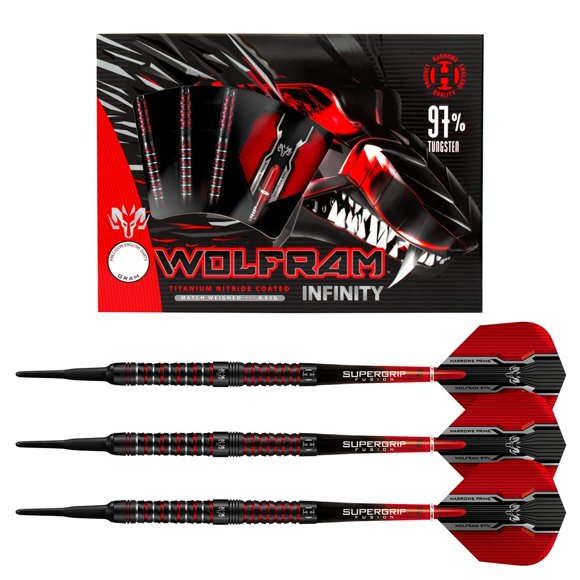 Darts Harrows Wolfram Infinity, 18 g, punta blanda, tungsteno, 97%