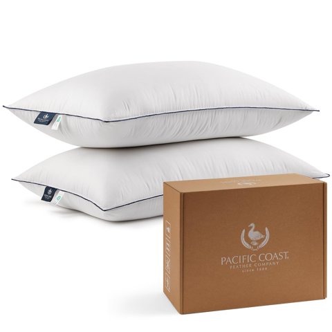 Pacific Coast - Almohadas De Cama De La Costa Del Pacífico, 100% Algodón, Plumas Y Plumón