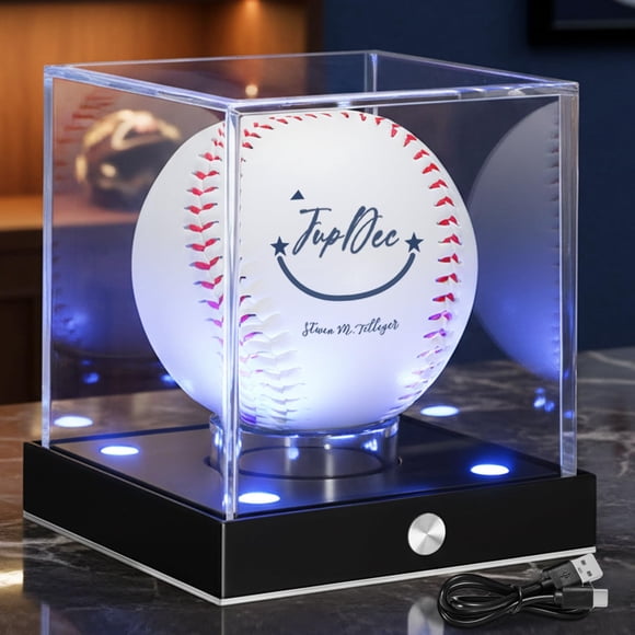 Vitrina de béisbol JupDec con luz LED de 10 colores