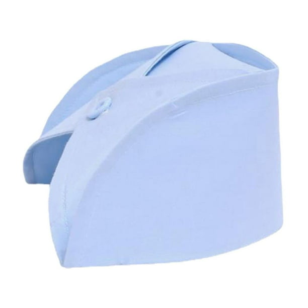 Gorro médico para enfermera, gorros de trabajo, ropa de trabajo, gorro de enfermera, gorro de enfermería para graduación, SPA, cosmetología, adultos, azul
