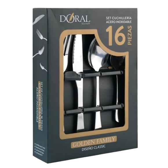 Set Cubiertos  Royal Cuchilleria Servicio 16 Pcs Doral