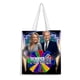 thumbnail image 1 of Wheel of Fortune Bolso de tela con estampado de lienzo para mujer, bolsa de compras reutilizable y estética, con cremallera interior, regalo para mujer, 35 × 40 cm., 1 of 6