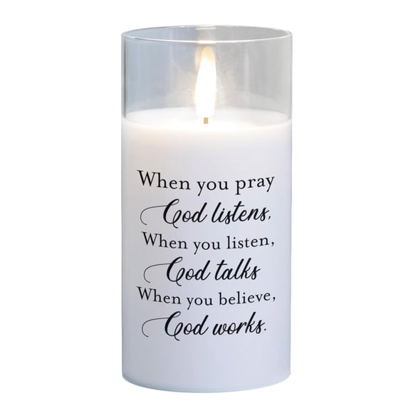Vela Elanze Designs When You Pray, cristal blanco, 15 x 8 cm