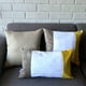 thumbnail image 2 of Cojin Decorativo EcoCuero Blanco Beige Amarillo 45x45 Relleno, 2 of 3