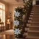 thumbnail image 5 of Set 10 Flores Navideñas Glitter Clip Árbol Navidad Plateadas, 5 of 8