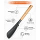 thumbnail image 3 of Cuchara de cocina para utensilios de cocina antiadherentes, ideal para cocinar y servir silicona mate resistente, cuchara de mango de madera para mezclar, cucharar y raspar (negro, 31 * 7.1, 3 of 3