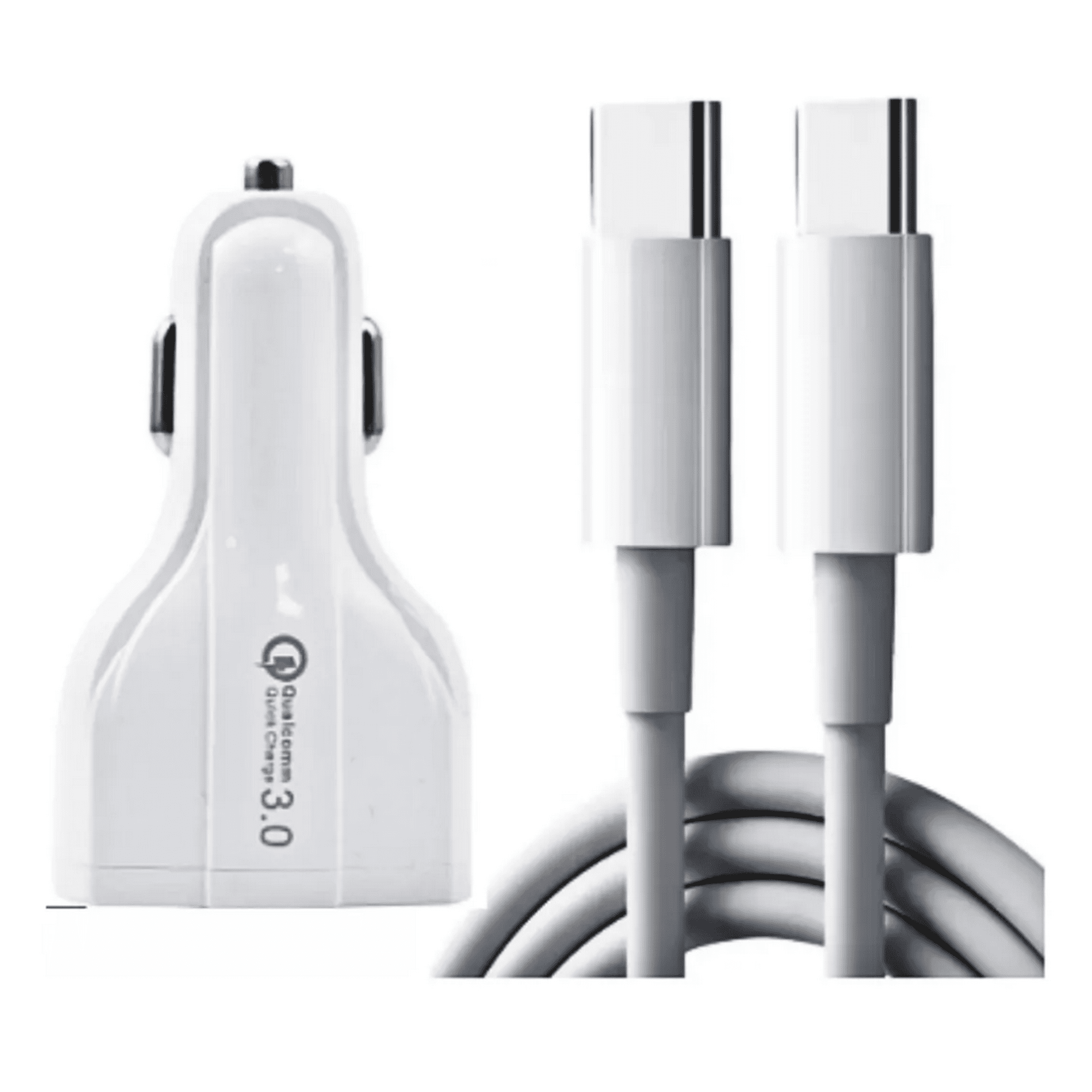 Genérico - Adaptador Cargador Auto Para Celular + Cable Usb-c