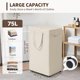 thumbnail image 3 of Cesto de ropa Goodpick plegable de 75 L con ruedas y tapa, 3 of 7