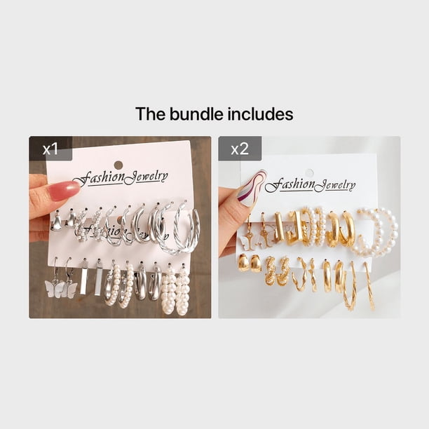 10 Pairs of Stunning Butterfly Geometric Earrings - Perfect for Your Necklace!