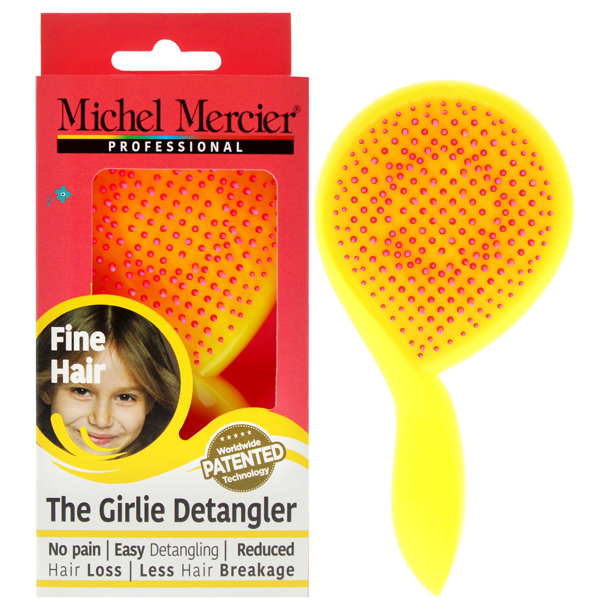 Cepillo Desenredante Michel Mercier Girlie Rosa-Amarillo