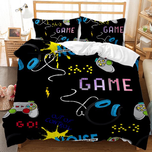 Duvet Cover Set for Boys Gamer Bedding Set,Video Games Comforter Cover Gaming Bedding Set Twin Queen King Polyester Quilt Cover