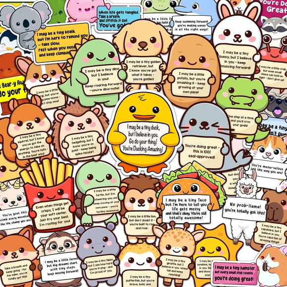 Paquete De Stickers De 50 Piezas De Animales De Apoyo Emocional