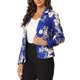 thumbnail image 4 of INSPIRE CHIC Traje de Maestra para Regreso a Clases de Mujer Blazer Ajustado con Solapa de Muesca Estampado Chaqueta de Trabajo Abierta M Azul Real-Floral, 4 of 6