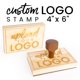 thumbnail image 1 of Sello personalizado con logo ExcelMark 10x15 cm de madera y caucho, 1 of 6