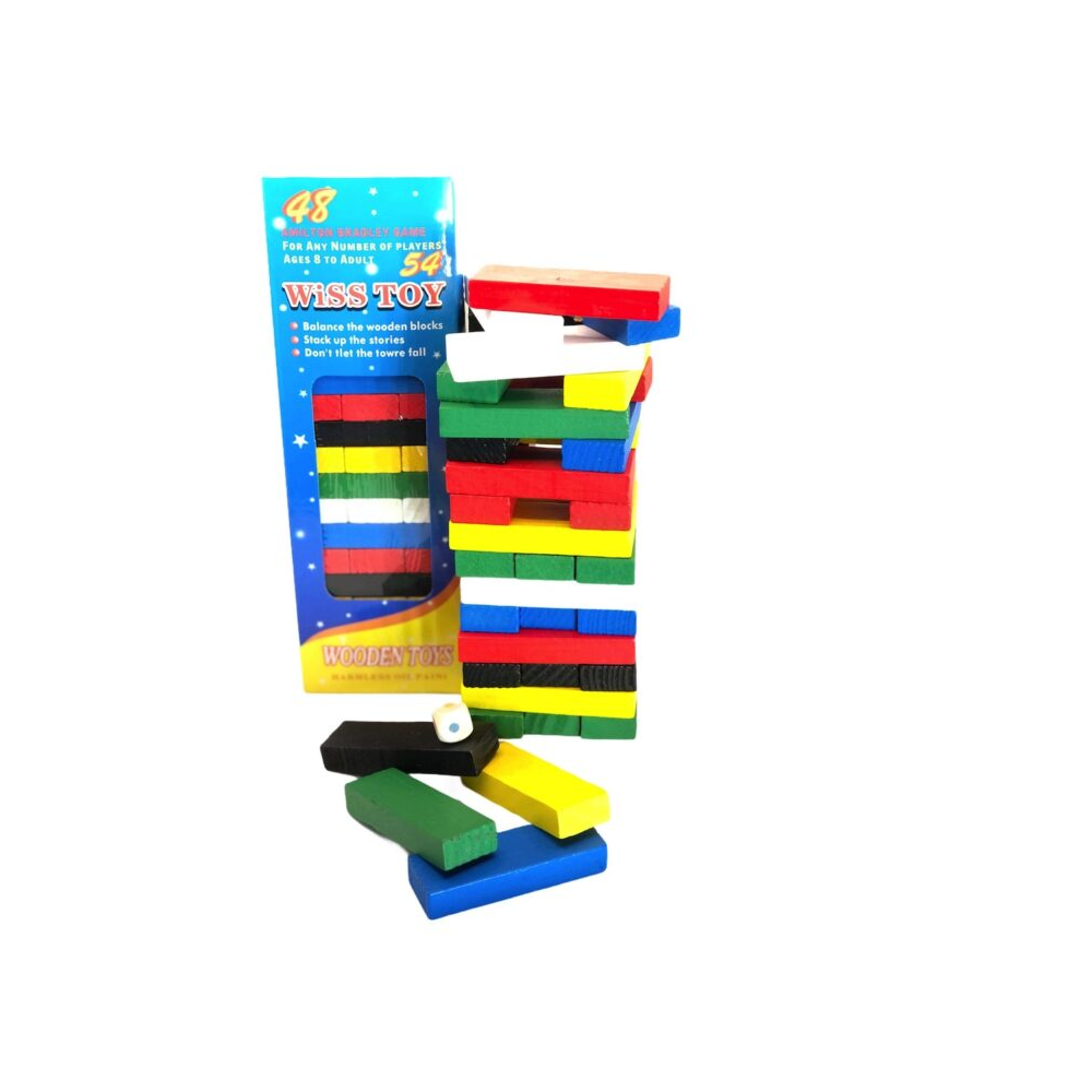 Torre Colorata 3 In 1 - Gioco Da Tavolo In Legno Da 54 Pezzi, Per Famiglie E Bambini - 2